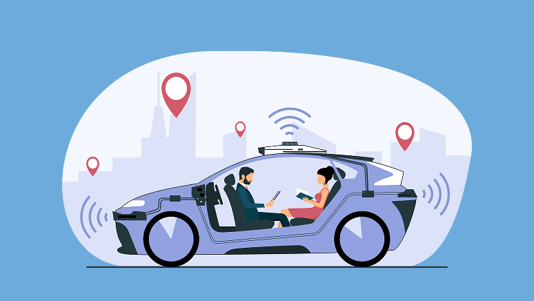 自動運転車のイメージイラスト